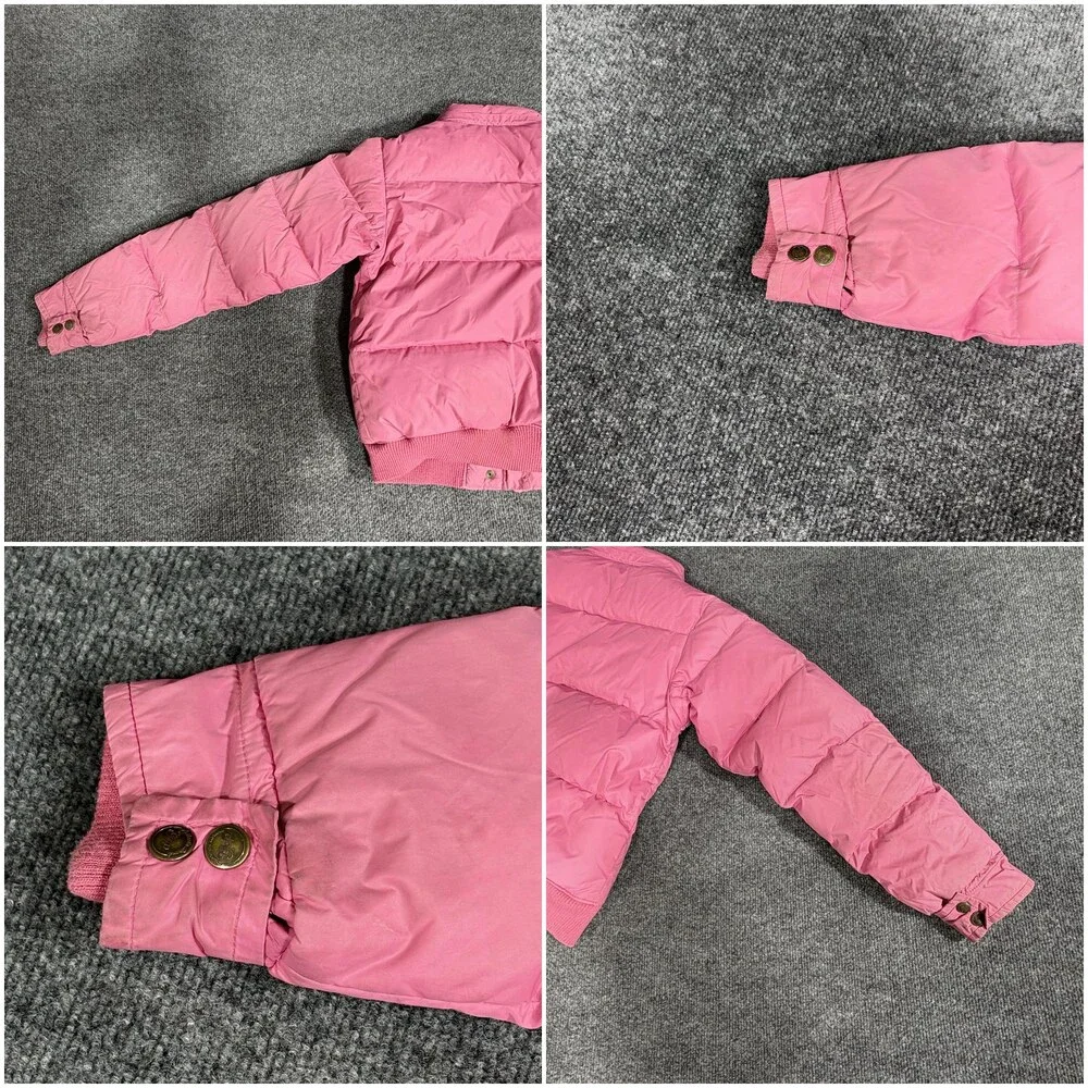 Gap Jacket Girls 14-16 Pink Down Puffer Snap Front Hooded Ski Winter Coat